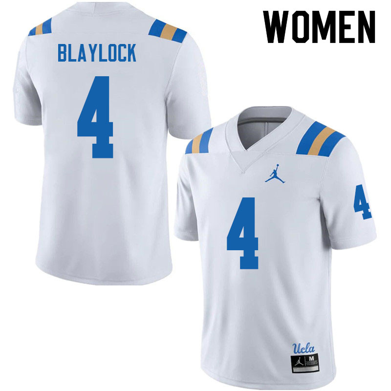 Jordan Brand Women #4 Stephan Blaylock UCLA Bruins College Football Jerseys Sale-White - Click Image to Close